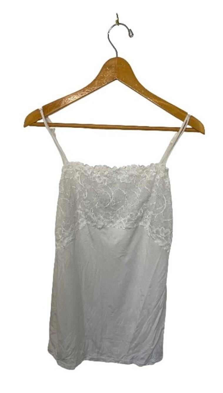 Vintage Y2K Fairy Cottagecore Coquette White Lace Camisole Tank Top Size L